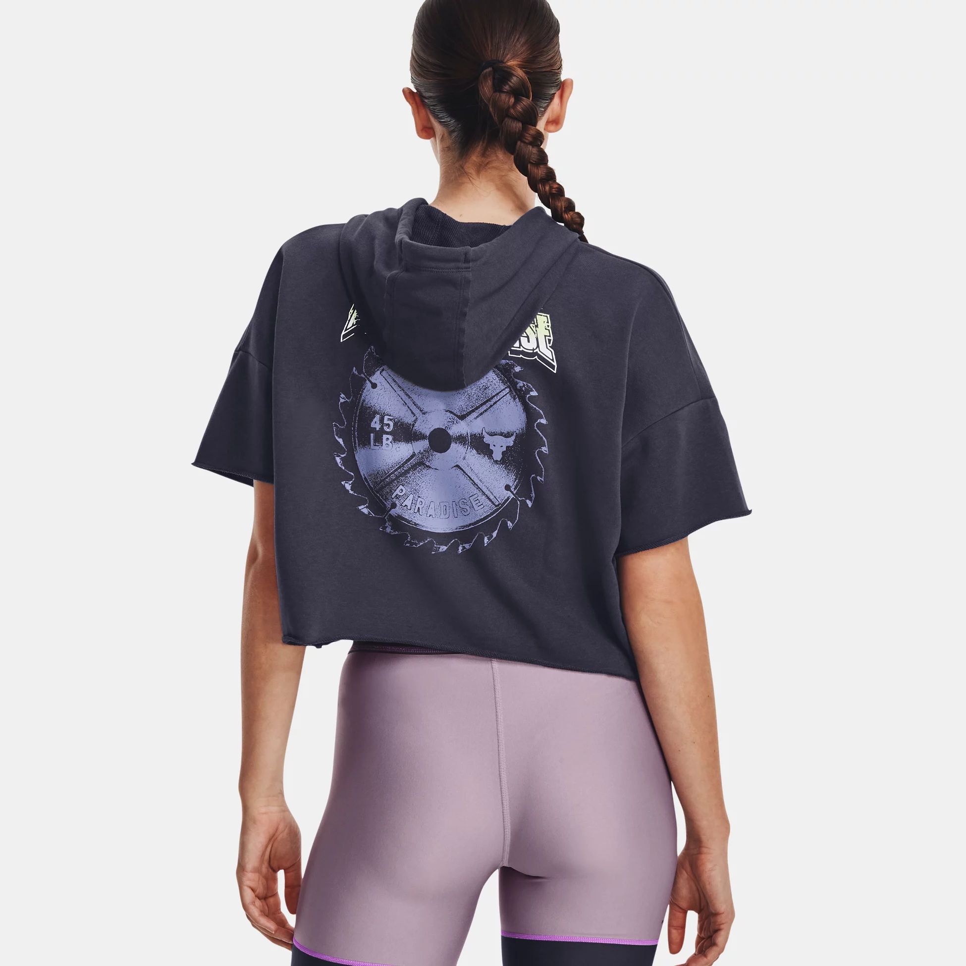 Hanorace & Pulovere -  under armour Project Rock Rival Terry Short Sleeve Hoodie